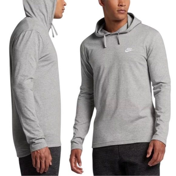 Nike Other - Nike Sportswear PullOver Hooded Sweatshirt Gray Long Sleeve Shirt Men Size XXL